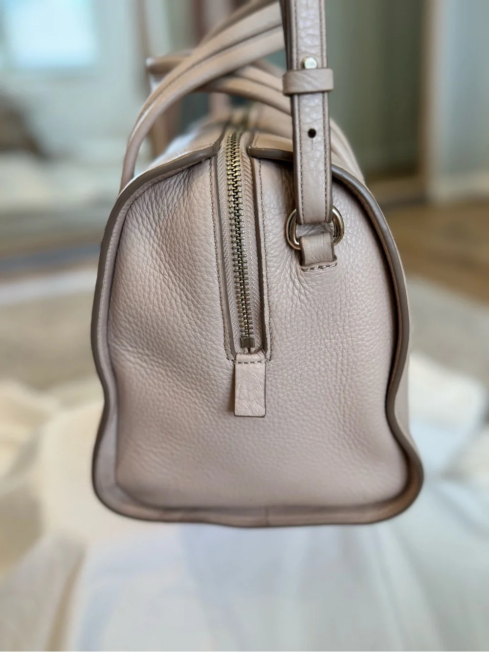 Cole Haan Blush Peachy Pink Pebbled Leather Satchel